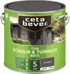 CetaBever Schuur & Tuinhuis Beits - Zijdeglans - Antraciet - 2,5 Liter