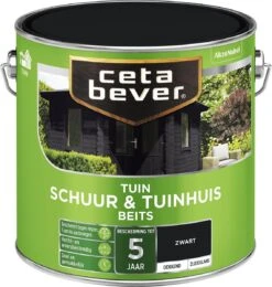 CetaBever Schuur & Tuinhuis Beits - Zijdeglans - Zwart - 2,5 Liter