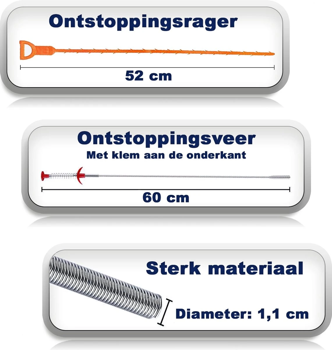 AWEMOZ Ontstoppingsveer RVS 60 Cm + Rager - Gootsteenontstopper Set - WC Ontstopper - Afvoer Verstopt - Rioolveer 5 AWEMOZ Ontstoppingsveer RVS 60 Cm + Rager - Gootsteenontstopper Set - WC Ontstopper - Afvoer Verstopt - Rioolveer - Afbeelding 3