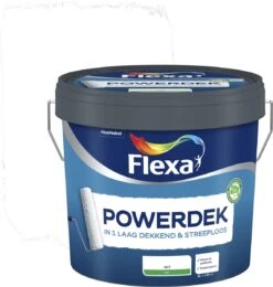 Flexa Powerdek Muurverf - Muren & Plafonds - Binnen - Stralend Wit - 5 Liter