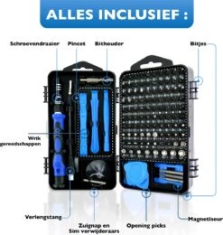 Dieux® - 125 Delige Precisie Schroevendraaierset - Blauw - Magnetisch - Schroevendraaier - Gereedschapset - Bitset - Gereedschap - Reparatie - Werkbank - Gereedschapskoffer - Opbergbox - Pasen -WerkPro Verkoopwinkel 1141x1200 5