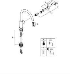 GROHE BauClassic Keukenkraan - Hoge Draaibare Uitloop - Chroom - 31535001 -WerkPro Verkoopwinkel 1143x1200 5