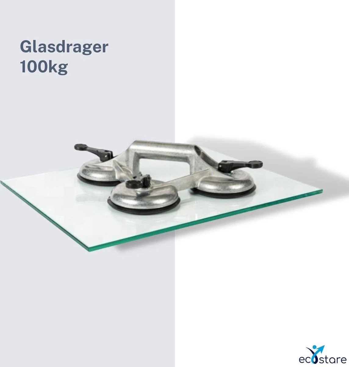 Professionele Aluminium Zuignap - Glasdrager - Glasplaatdrager - Tegelzuignap - Drie Zuignappen - 155 Kg 3 Professionele Aluminium Zuignap - Glasdrager - Glasplaatdrager - Tegelzuignap - Drie Zuignappen - 155 Kg