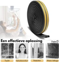 Tochtstrips Voor Deuren – 6 Meter Rol – Zwart – Tochtband Zelfklevend - D-profiel - Tochtstopper – Tochtband - Tochtstrip Deur – Deurborstel – Tochtstrip Raam – Tochtborstel – Tochtwering -WerkPro Verkoopwinkel 1145x1200 10
