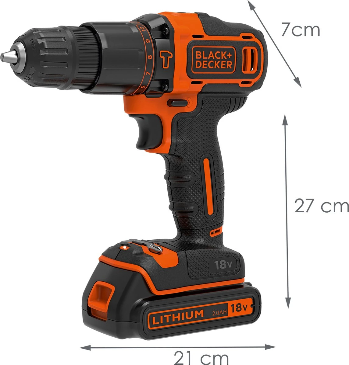 Black & Decker BLACK+DECKER BDCHD18BAFC-QW Accu Klopboormachine - 18V - 2 Accu's - Incl. 80 Accessoires 4 Black & Decker BLACK+DECKER BDCHD18BAFC-QW Accu Klopboormachine - 18V - 2 Accu's - Incl. 80 Accessoires - Afbeelding 2