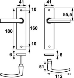 AXA Binnendeurbeslag Set (Edge) Zwart: Kruk (model Blok) Op Schild -WerkPro Verkoopwinkel 1147x1200 3