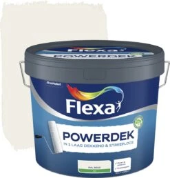 Flexa Powerdek Muurverf - Muren & Plafonds - Binnen - RAL 9010 - 10 Liter