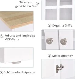 HOMCOM Keukenkast Met Werkblad, Servieskast, Vitrinekast, Glazen Deur, MDF, Wit 835-209V01 19 HOMCOM Keukenkast Met Werkblad, Servieskast, Vitrinekast, Glazen Deur, MDF, Wit 835-209V01 -WerkPro Verkoopwinkel 1148x1200 7