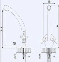 Plieger Charleston Keukenkraan – Kraan Chroom – Twee Knoppen – Keukenkraan Ronde Uitloop – Kraan Messing -WerkPro Verkoopwinkel 1150x1200 6