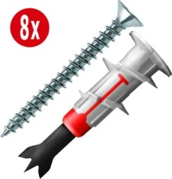 Fischer Gipsplaatplug | Hollewandplug Incl Tornitrex Schroef Zelfborend DUOblade (8 Stuks)