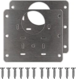 STACK Scharnier Reparatie Plaat | 90x80 Mm - 2 Stuks - Inclusief 12 Schroeven - RVS - Reparatieplaat - Scharnier Reparatie Plaat / Platen / Plaatje / Set - Scharnier Plaat - Keukenkastje - Kast