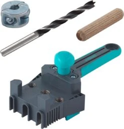 Wolfcraft - Deuvelmal SET Inclusief 150 Deuvels - Deuvel Mal - Deuvelaar Ø 8mm X 40mm - Deuvel Boormal - Deuvelset - 4640000