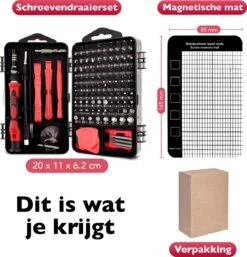 Dieux® - 125 Delige Precisie Schroevendraaierset - Rood - Magnetisch - Schroevendraaier - Gereedschapset - Bidset - Gereedschap - Reparatie - Werkbank - Opbergbox - Pasen 15 Dieux® - 125 Delige Precisie Schroevendraaierset - Rood - Magnetisch - Schroevendraaier - Gereedschapset - Bidset - Gereedschap - Reparatie - Werkbank - Opbergbox - Pasen -WerkPro Verkoopwinkel 1153x1200 13