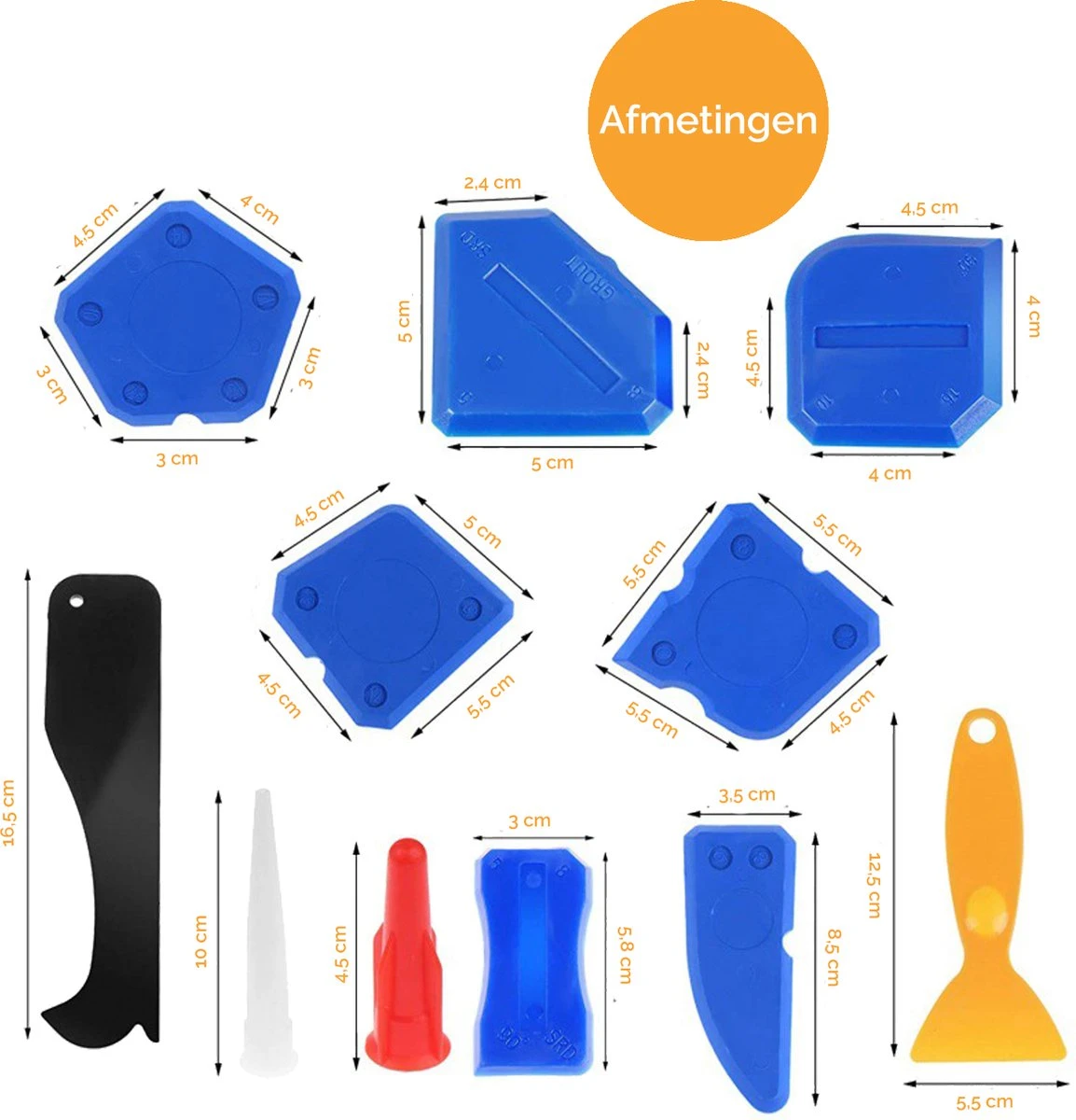 Kit Schraper Set – 18 Delig - Kitspatel – Kit Tool – Siliconen Verwijderaar – Kitstrijker – Kitverwijderaar Afstrijkrubber 8 Kit Schraper Set – 18 Delig - Kitspatel – Kit Tool – Siliconen Verwijderaar – Kitstrijker – Kitverwijderaar Afstrijkrubber - Afbeelding 6