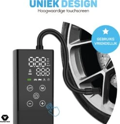 Vulpes Tech® 6-in-1 Compressor Bandenpomp - Elektrische Fietspomp Met Touchscreen - Voor Auto, Scooter, Fiets, Bal En Luchtbed - Inclusief 7 Opzetstukken, Zaklamp & Reistas -WerkPro Verkoopwinkel 1154x1200 3