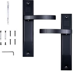 Tokyo - Deurklink Set Op Schild - Mat Zwart - Met Terugslagveer -WerkPro Verkoopwinkel 1158x1200 5