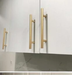 Merkloos Handgreep Goud Rond - Metaal - 96mm Hartafstand - Handvat Voor Kast, Keukenkast, Lade Of Deurtje - Ronde Moderne Greep Inclusief Schroeven - Keukengreep - Meubelgreep - Kastgreep