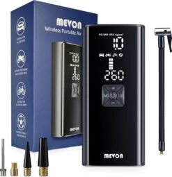 MEVON - Multifunctionele Compressor - Fietspomp - Elektrische Draagbare Bandenpomp - Luchtcompressor - 8000mAh Accu