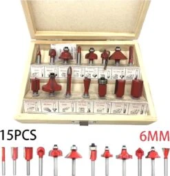 Merkloos Bovenfrezenset 15 Delig - Frezenset 15-delig - Frezenset Voor Bovenfrees - Schachtdiameter 6mm In Hout Koffer -WerkPro Verkoopwinkel 1161x1200 8