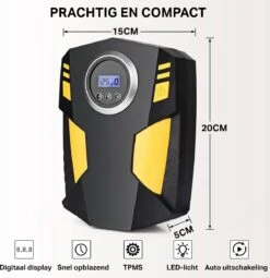 TRANSNECT Compressor Bandenpomp – Luchtcompressor – Elektrische 12V - 35 L/Min - 100psi - Draagbaar - Voor Auto, Motorfiets -WerkPro Verkoopwinkel 1162x1200
