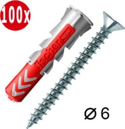 Fischer & Tornitrex Pluggen En Schroeven Set 6mm DUOPOWER 6x30 (100 Stuks)