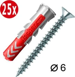 Fischer & Tornitrex Pluggen En Schroeven Set 6mm Duopower 25x