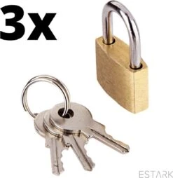 ESTARK® Hangslot 3 Stuks - Kofferslot - 3 STUKS - Sloten - Sleutelslot - Hangsloten - Slot Met Sleutel - Kofferslot - Cijferslot - Reisslot - Slot - Hangslot Koffer - Slot Voor Koffer - Slot Bagage - Bagageslot - Koffer Slotje - Hangslot -WerkPro Verkoopwinkel 1166x1200 8