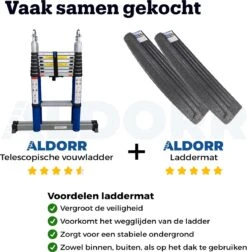 ALDORR Home Telescopische Vouwladder 6,20 Meter - Met Stabilisatievoet En Soft Closing - Aluminium -WerkPro Verkoopwinkel 1175x1200 11