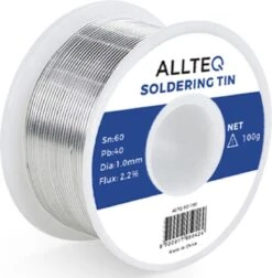 Soldeertin - Ø 1 Mm - 100 Gram - 60/40 - 2,2% Flux - Allteq