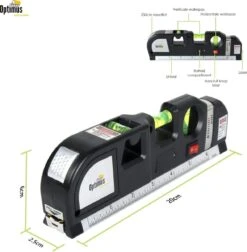 Optimus Professionele 4-in-1 Laser Waterpas - Incl. Batterij - Kruislijnlaser - Lijnlaser Waterpas - Zelfnivellerende - Rolmaat, Liniaal & Waterpas -WerkPro Verkoopwinkel 1176x1200 22