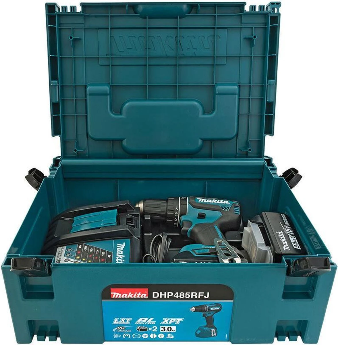 Makita DHP485RFJ 18V Li-Ion Accu Klopboor-/schroefmachine Set (2x 3.0Ah Accu) In Mbox - Koolborstelloos 6 Makita DHP485RFJ 18V Li-Ion Accu Klopboor-/schroefmachine Set (2x 3.0Ah Accu) In Mbox - Koolborstelloos - Afbeelding 4