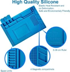 MMOBIEL Siliconen Antistatische Hittebestendige (500°C) Soldeermat 45 X 30 CM Voor Telefonie/Horloge/Sieraden Reparatie -WerkPro Verkoopwinkel 1177x1200