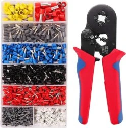 MMOBIEL 1250 Stuks Voorgesorteerde Professionele Set Adereindhulzen Met Krimptang Vierkant