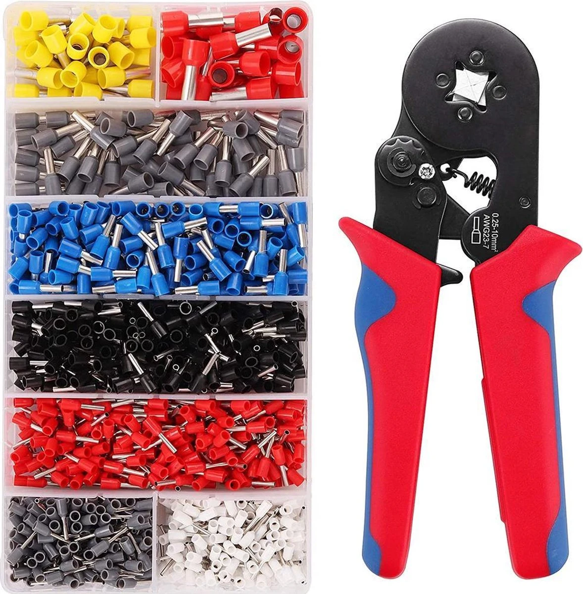 MMOBIEL 1250 Stuks Voorgesorteerde Professionele Set Adereindhulzen Met Krimptang Vierkant 3 MMOBIEL 1250 Stuks Voorgesorteerde Professionele Set Adereindhulzen Met Krimptang Vierkant