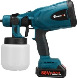 Merkloos MUSTOOL Verfspuit - Verfpistool - Verfspuiten - 1300W - 800ml - 1000ml/min - Met 3 Spuitkoppen - Voor Thuis Buiten Binnen - Voor Makita 18V Accu - Blauw Wit -WerkPro Verkoopwinkel 1179x1200 12