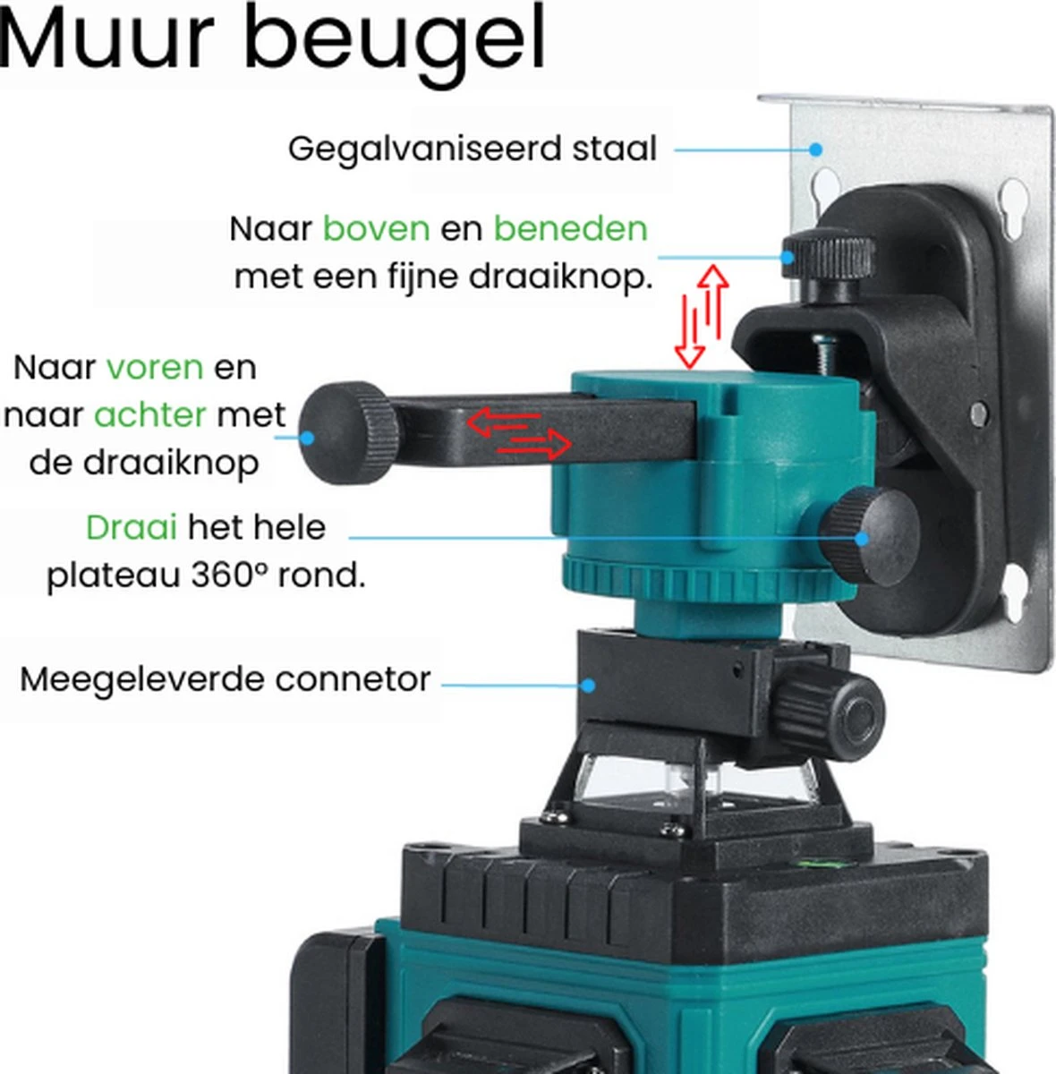 Dokx Zelfnivellerende Kruislijnlaser 16 Lijnen - Hardcase - 360° Graden Roterende Laser - Hardcase 5 Dokx Zelfnivellerende Kruislijnlaser 16 Lijnen - Hardcase - 360° Graden Roterende Laser - Hardcase - Afbeelding 3