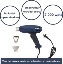 FERM Professionele Heteluchtpistool 2000W - 2 Opzetstukken - Hittepistool - Heatgun - Warmtepistool -WerkPro Verkoopwinkel 1181x1200 3