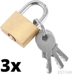 ESTARK® Hangslot 3 Stuks - Kofferslot - 3 STUKS - Sloten - Sleutelslot - Hangsloten - Slot Met Sleutel - Kofferslot - Cijferslot - Reisslot - Slot - Hangslot Koffer - Slot Voor Koffer - Slot Bagage - Bagageslot - Koffer Slotje - Hangslot -WerkPro Verkoopwinkel 1182x1200 13