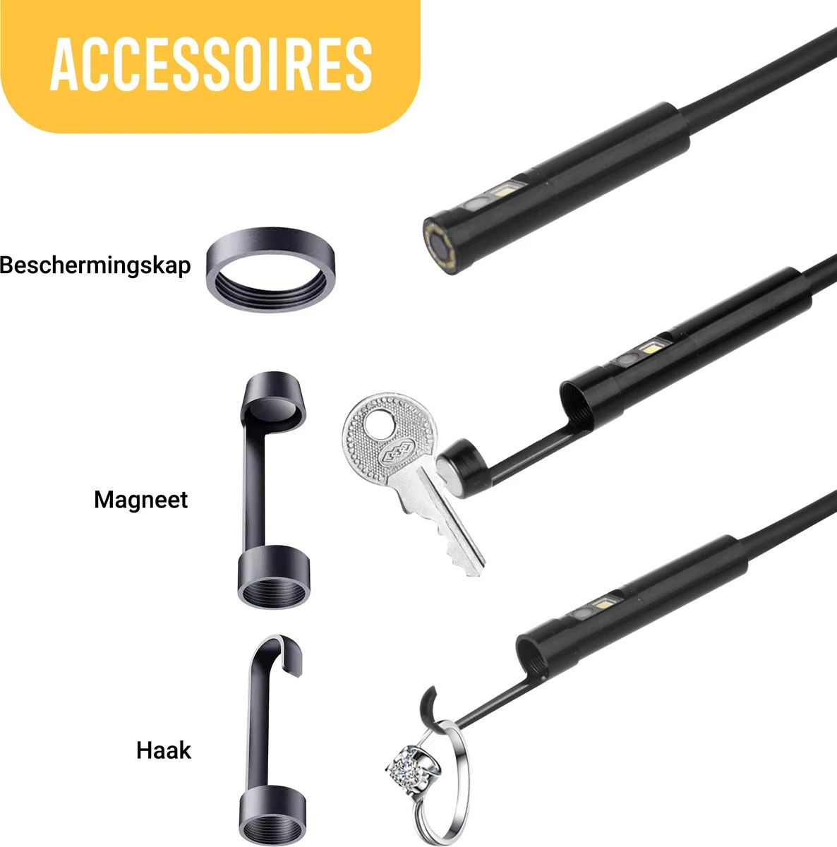 Endoscoop Camera Dual Lens Inspectiecamera 5M - 4.5” Scherm – Endoscoop Inspectie Camera - Full HD – Luxe Opbergtas - IP68 Waterdicht – Incl. Micro SD Kaart 32GB 8 Endoscoop Camera Dual Lens Inspectiecamera 5M - 4.5” Scherm – Endoscoop Inspectie Camera - Full HD – Luxe Opbergtas - IP68 Waterdicht – Incl. Micro SD Kaart 32GB - Afbeelding 6