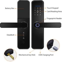 Horizun° Smart Doorlock - Werkt Op Vingerafdruk - Bluethooth Deurslot - Deurklink Met App En Wi-Fi - Intelligent Smartlock - Codevergrendeling - Kantoorslot - Meerdere Gebruikers - Anti-Diefstal - RoHS Goedgekeurd -WerkPro Verkoopwinkel 1188x1200 13