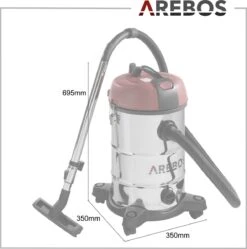 AREBOS Industriële Stofzuiger Vacuum Cleaner 1800 W Stof- En Waterzuigers 30 L -WerkPro Verkoopwinkel 1188x1200 14