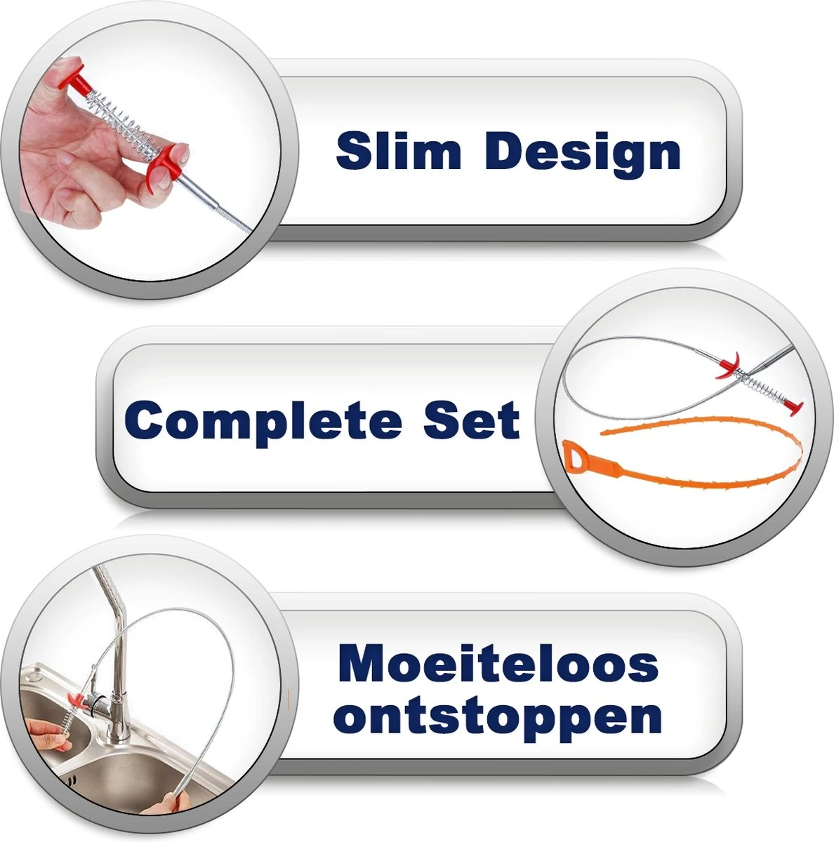 AWEMOZ Ontstoppingsveer RVS 60 Cm + Rager - Gootsteenontstopper Set - WC Ontstopper - Afvoer Verstopt - Rioolveer 4 AWEMOZ Ontstoppingsveer RVS 60 Cm + Rager - Gootsteenontstopper Set - WC Ontstopper - Afvoer Verstopt - Rioolveer - Afbeelding 2
