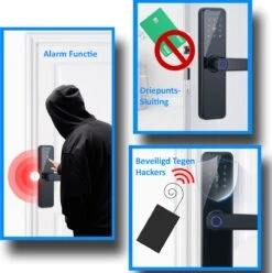 Merkloos Flient Smart Doorlock - Slimme Deurslot - Deurklink Met Vingerafdruk - Met APP & WiFi - BlueTooth - Kantoor Slot - Zwart - Anti Inbraak - TT LockApp -WerkPro Verkoopwinkel 1194x1200 28