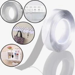 Professionele Dubbelzijdige Nano Tape - Zeflklevende Tweezijdige Transparant Montagtape - Nanotape Kleefband Plaktape Op Rol - Afwasbaar & Herbruikbaar - Grip Tape Plakband Extra Sterk - Gekko Tape - Op Maat Te Knippen - 1 Meter -WerkPro Verkoopwinkel 1194x1200 34