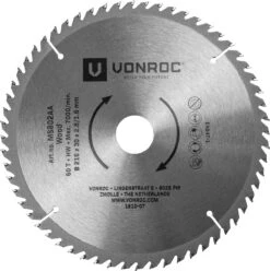 VONROC Zaagblad – Ø216MM – 60 Tanden – Voor Hout – Geschikt Voor Afkortzagen & Tafelzagen -WerkPro Verkoopwinkel 1195x1200 5