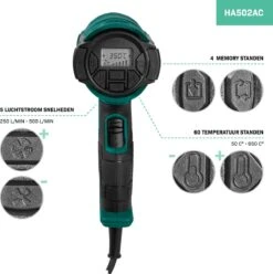 VONROC PRO Heteluchtpistool – 2000W – LCD Display – 650°C – 500L/min -WerkPro Verkoopwinkel 1195x1200 9