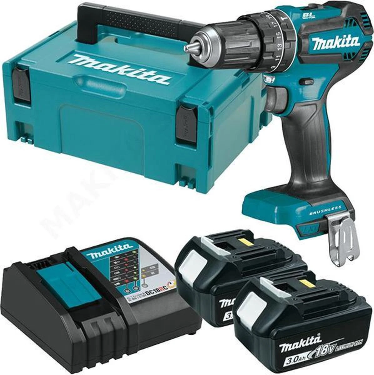 Makita DHP485RFJ 18V Li-Ion Accu Klopboor-/schroefmachine Set (2x 3.0Ah Accu) In Mbox - Koolborstelloos 3 Makita DHP485RFJ 18V Li-Ion Accu Klopboor-/schroefmachine Set (2x 3.0Ah Accu) In Mbox - Koolborstelloos