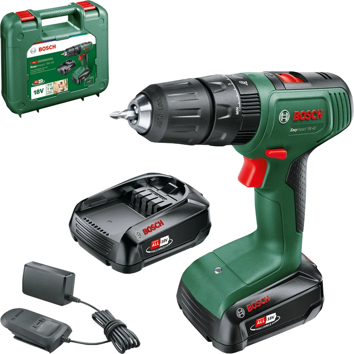 Bosch EasyImpact 18V-40 Accuklopboorschroevendraaier - Met 2x 18V Accu En Lader 3 Bosch EasyImpact 18V-40 Accuklopboorschroevendraaier - Met 2x 18V Accu En Lader