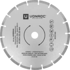VONROC Diamantschijven – Ø230mm – 2 Stuks Voor Steen - Universeel