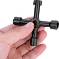 Universele 4 Weg Sleutel- Schakelkastsleutel- Driehoek Sleutel - Multitool- Zwart